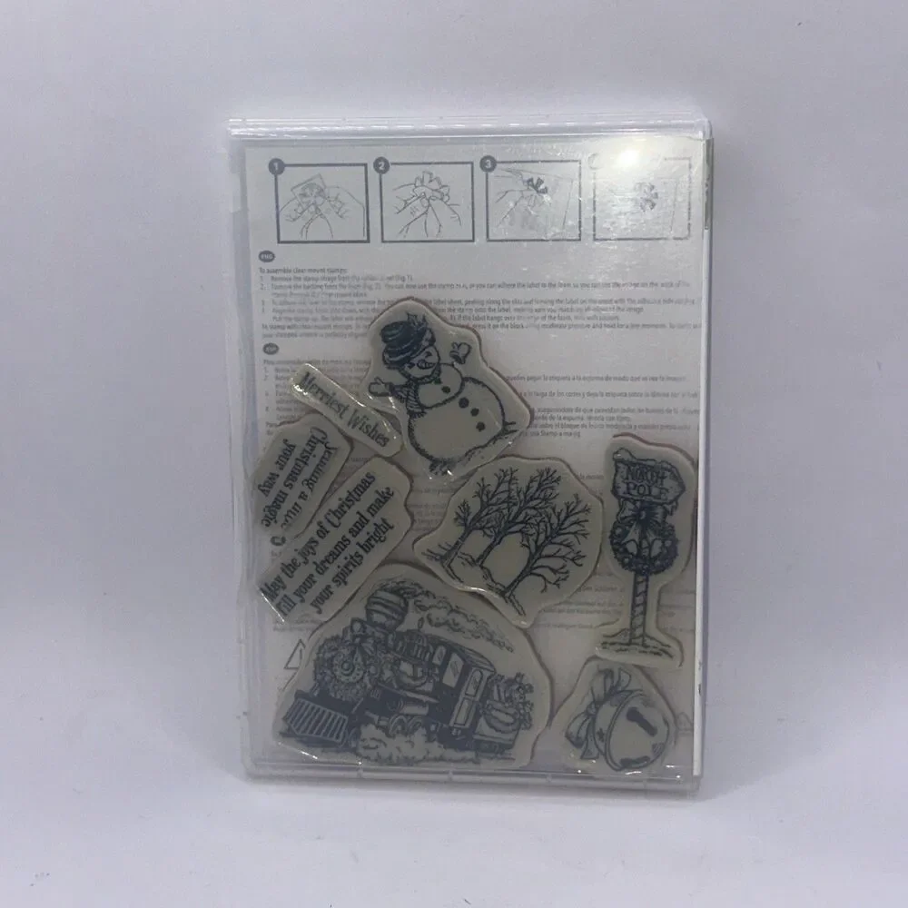 Stampin' Up! Rubber Stamp Set Christmas Magic Complete Train Snowman Winter